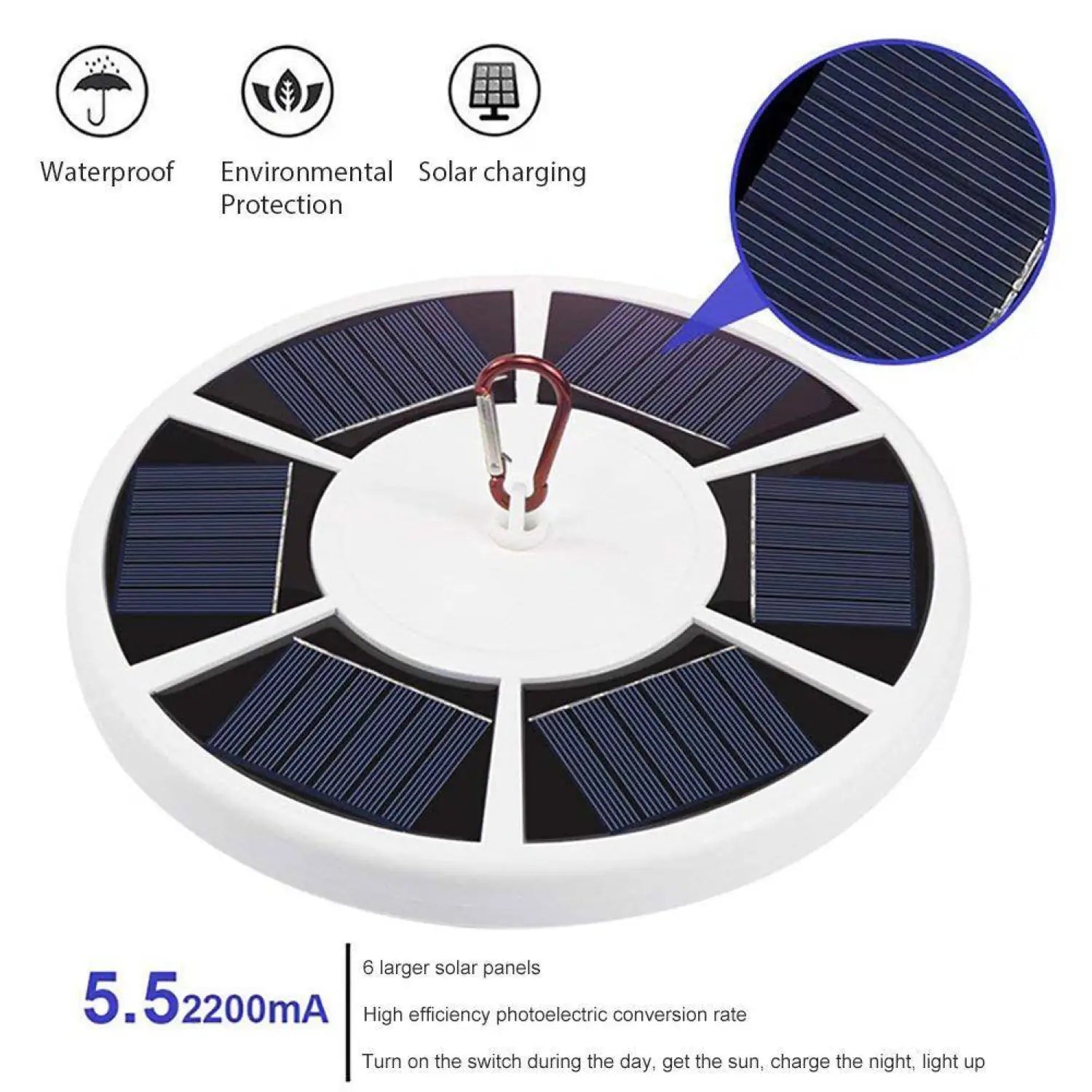 42 LED Flagpole Solar Lights with Adjustable Brightness & IP55 Waterproof