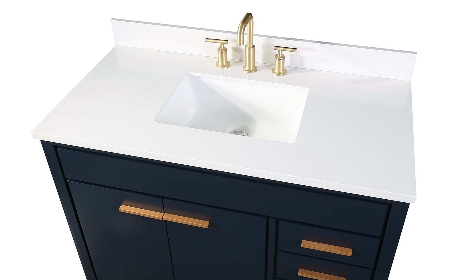 Chans Furniture TB-9444NB-V42-QT 42" Tennant Brand Beatrice Navy Blue Modern Bathroom Sink Vanity