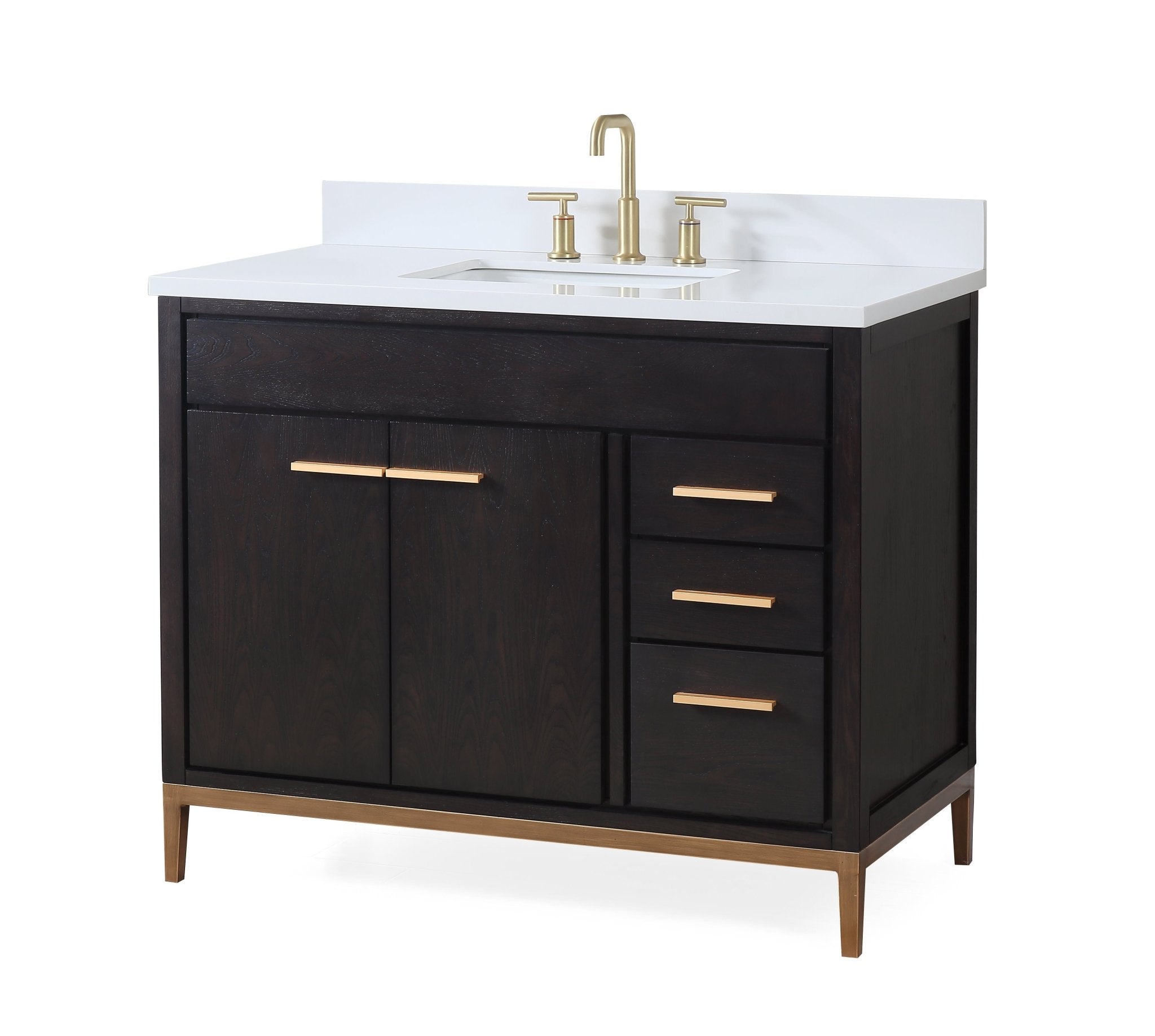 Chans Furniture TB-9433-V42-QT 42"  Tennant Brand Modern Style Beatrice Bathroom Sink Vanity Wenge Finish