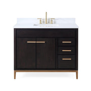 Chans Furniture TB-9433-V42-QT 42"  Tennant Brand Modern Style Beatrice Bathroom Sink Vanity Wenge Finish