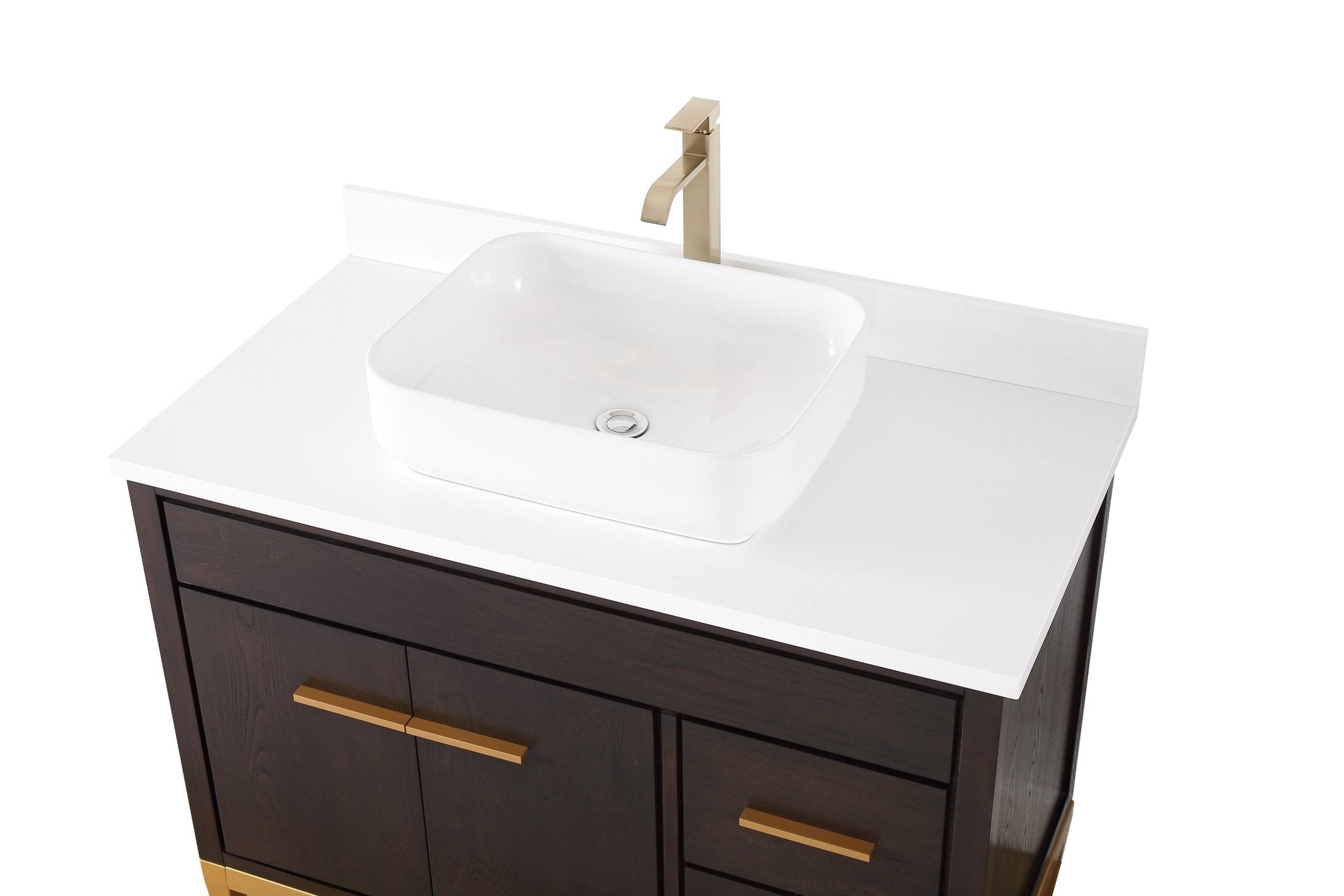Chans Furniture 9942DK-42QT 42"  Tennant Brand Modern Style Beatrice Vessel Sink Bathroom Vanity