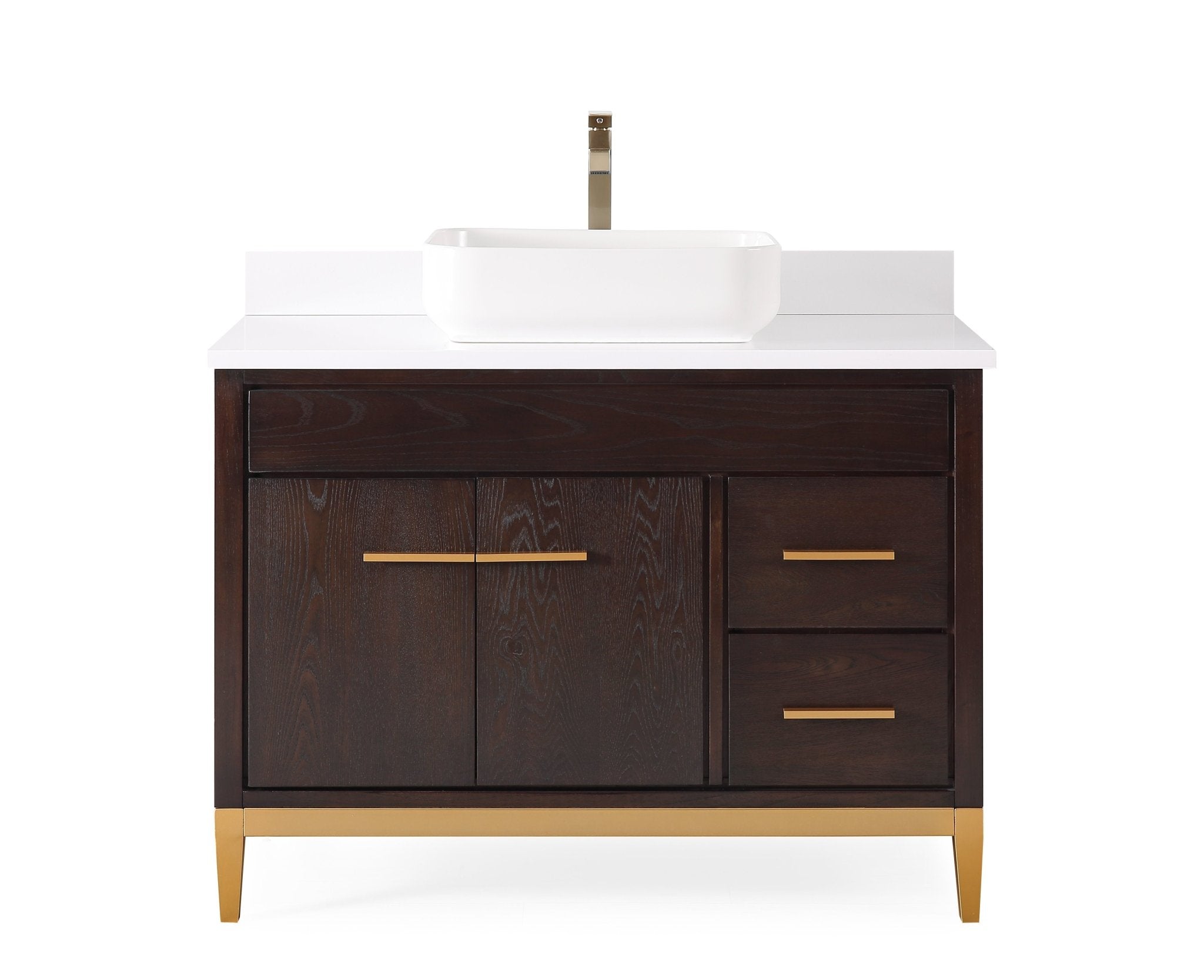 Chans Furniture 9942DK-42QT 42"  Tennant Brand Modern Style Beatrice Vessel Sink Bathroom Vanity