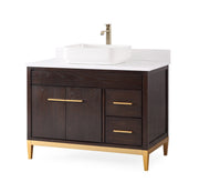 Chans Furniture 9942DK-42QT 42"  Tennant Brand Modern Style Beatrice Vessel Sink Bathroom Vanity