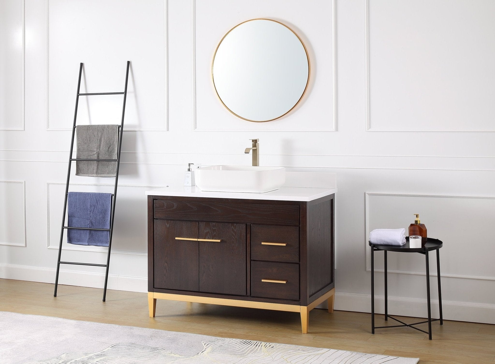 Chans Furniture 9942DK-42QT 42"  Tennant Brand Modern Style Beatrice Vessel Sink Bathroom Vanity