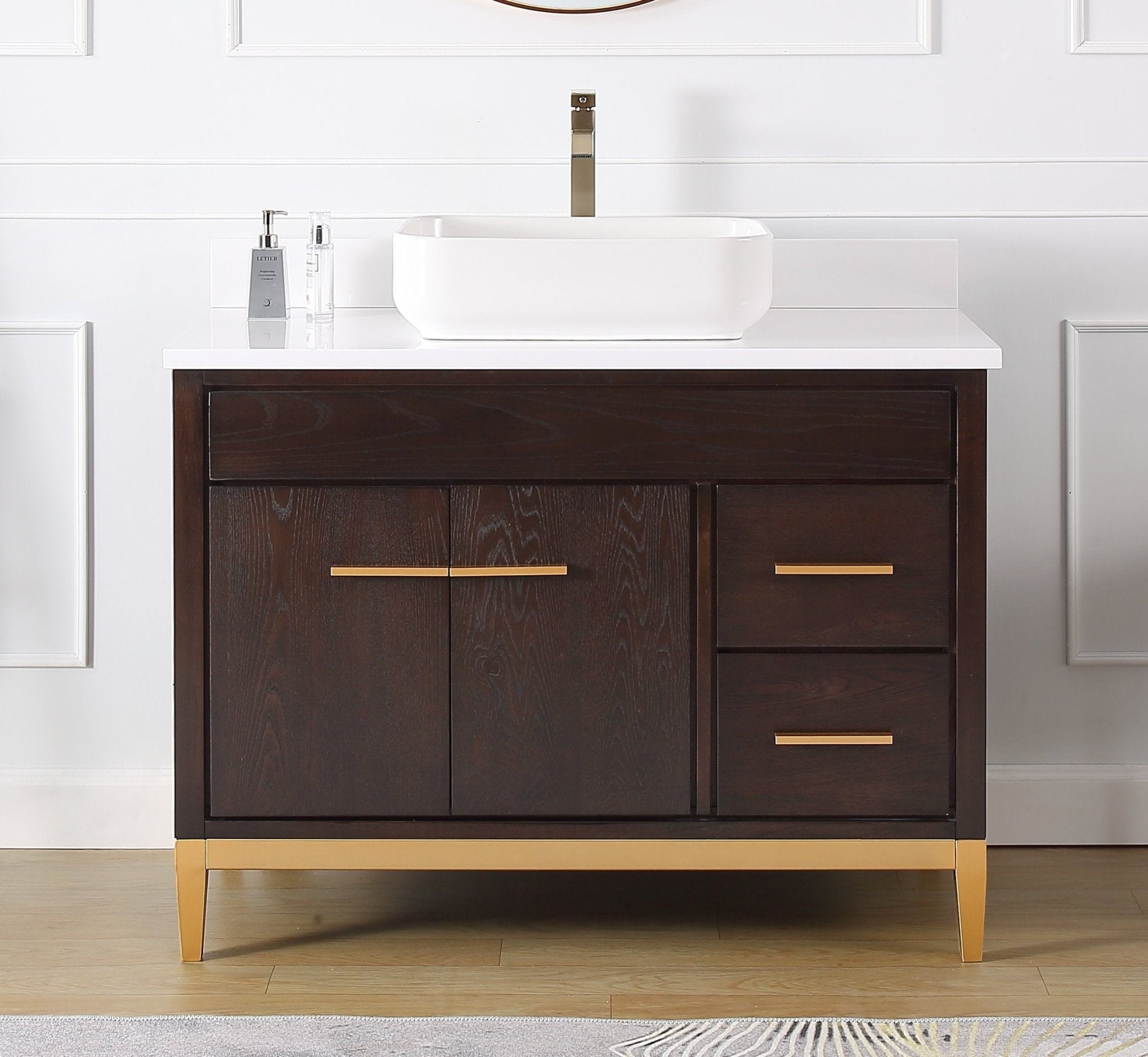Chans Furniture 9942DK-42QT 42"  Tennant Brand Modern Style Beatrice Vessel Sink Bathroom Vanity