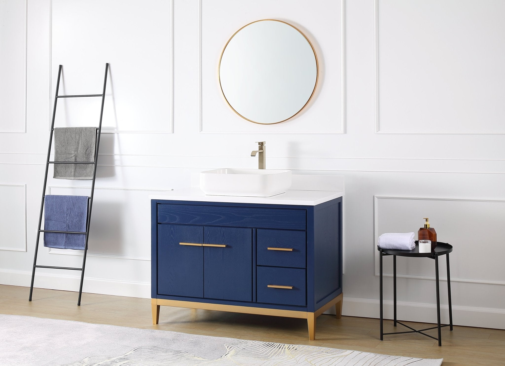 Chans Furniture 9942VB-42QT 42"  Tennant Brand Modern Style Blue Beatrice Vessel Sink Bathroom Vanity