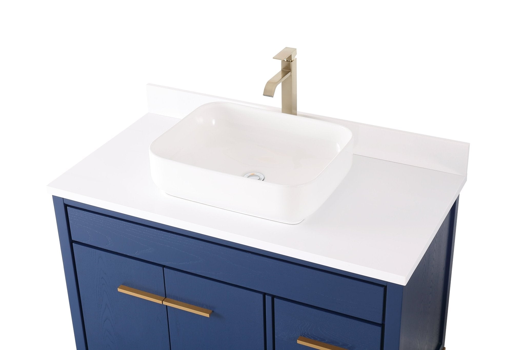 Chans Furniture 9942VB-42QT 42"  Tennant Brand Modern Style Blue Beatrice Vessel Sink Bathroom Vanity