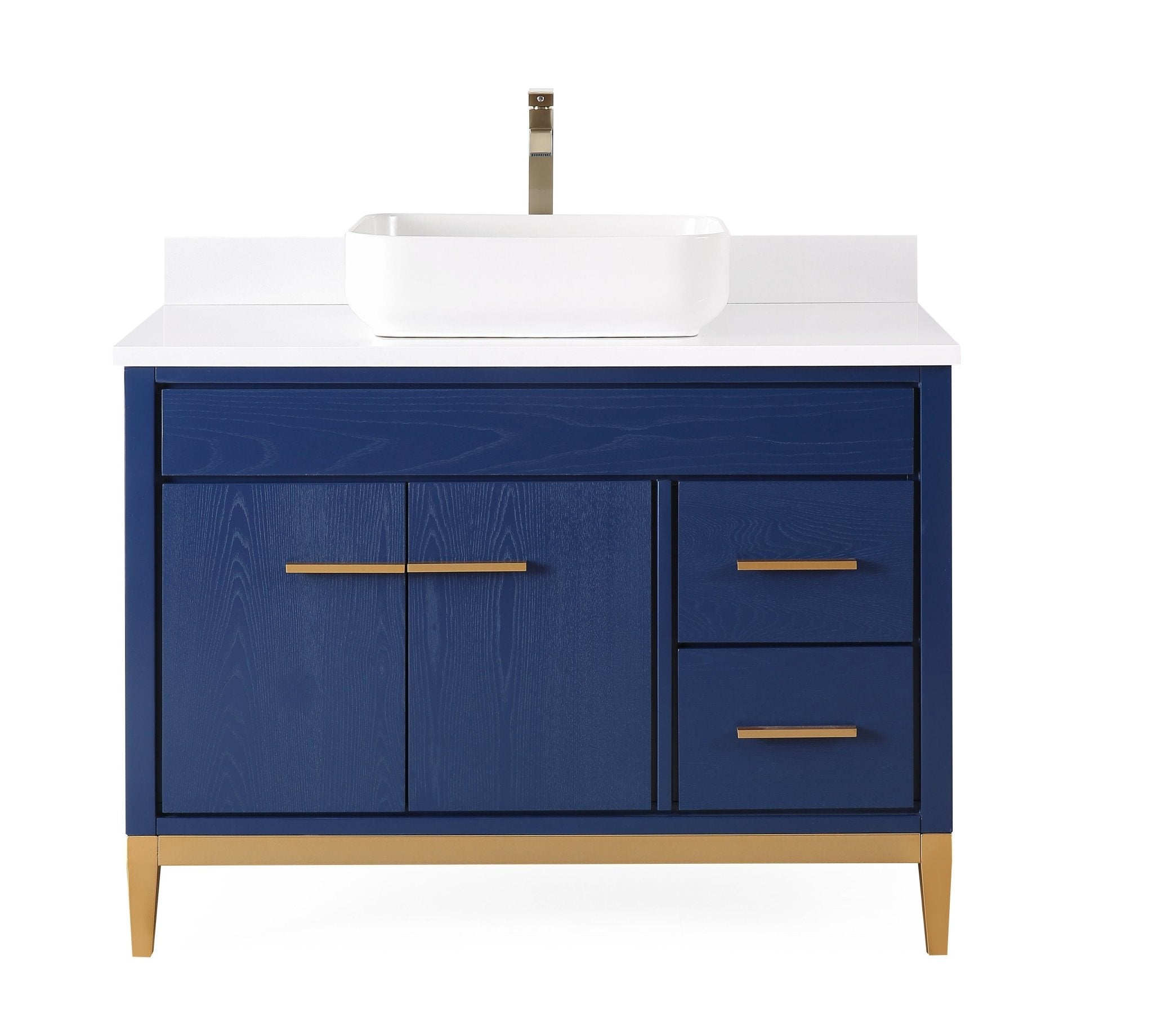 Chans Furniture 9942VB-42QT 42"  Tennant Brand Modern Style Blue Beatrice Vessel Sink Bathroom Vanity