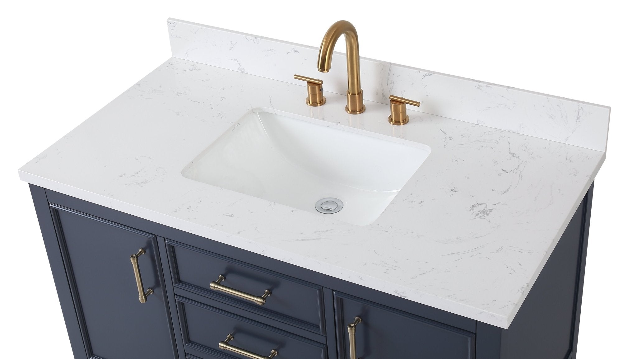 Chans Furniture QT-7220-NB42 42"  Tennant Brand Navy Blue Single Sink Bathroom Vanity - Felton