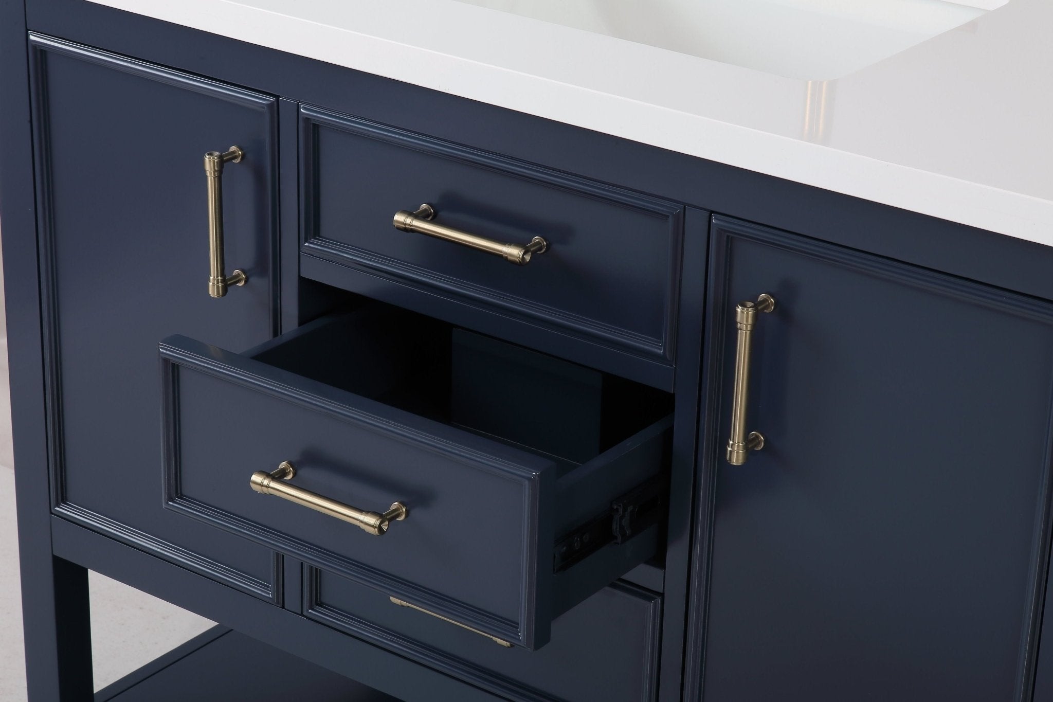 Chans Furniture QT-7220-NB42 42"  Tennant Brand Navy Blue Single Sink Bathroom Vanity - Felton