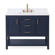 Chans Furniture QT-7220-NB42 42"  Tennant Brand Navy Blue Single Sink Bathroom Vanity - Felton