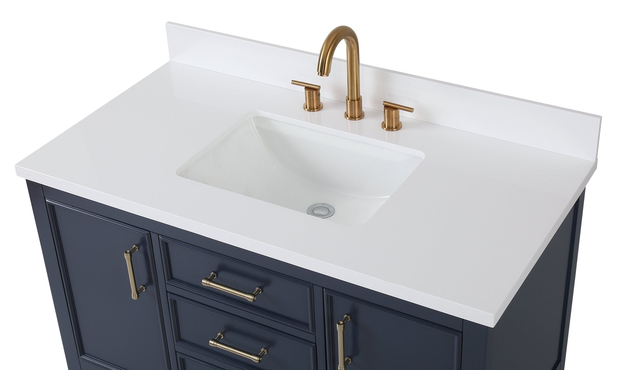 Chans Furniture QT-7220-NB42 42"  Tennant Brand Navy Blue Single Sink Bathroom Vanity - Felton