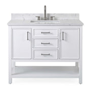 Chans Furniture QT-7220-W42 42"  Tennant Brand White Single Sink Bathroom Vanity - Felton