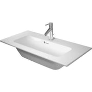 Duravit ME by Starck 32 5/8'' Rectangular Wall Mounted Sink in White with Widespread Faucet Holes and with Overflow