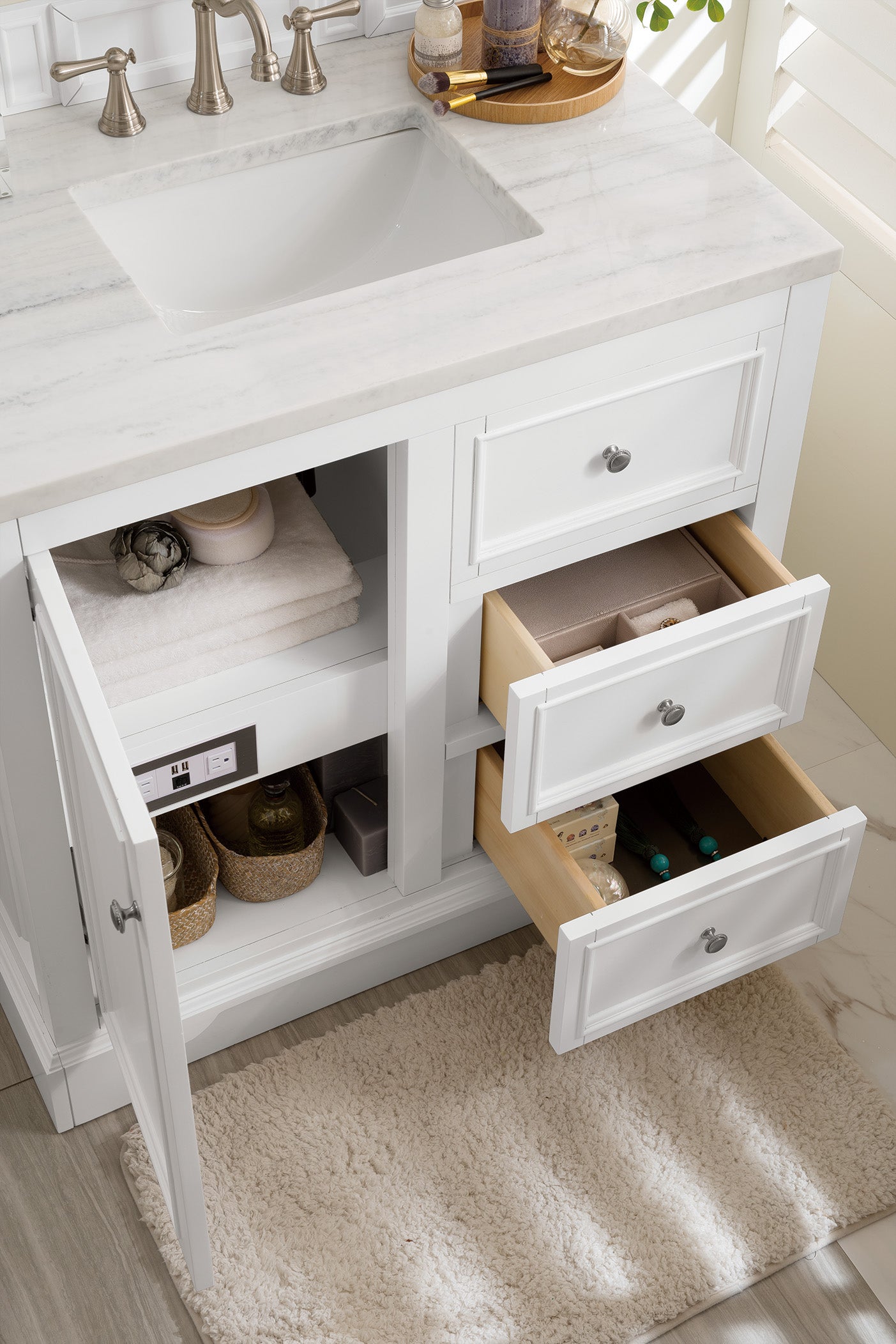 James Martin De Soto 36" Single Vanity in Bright White with 3cm Countertop