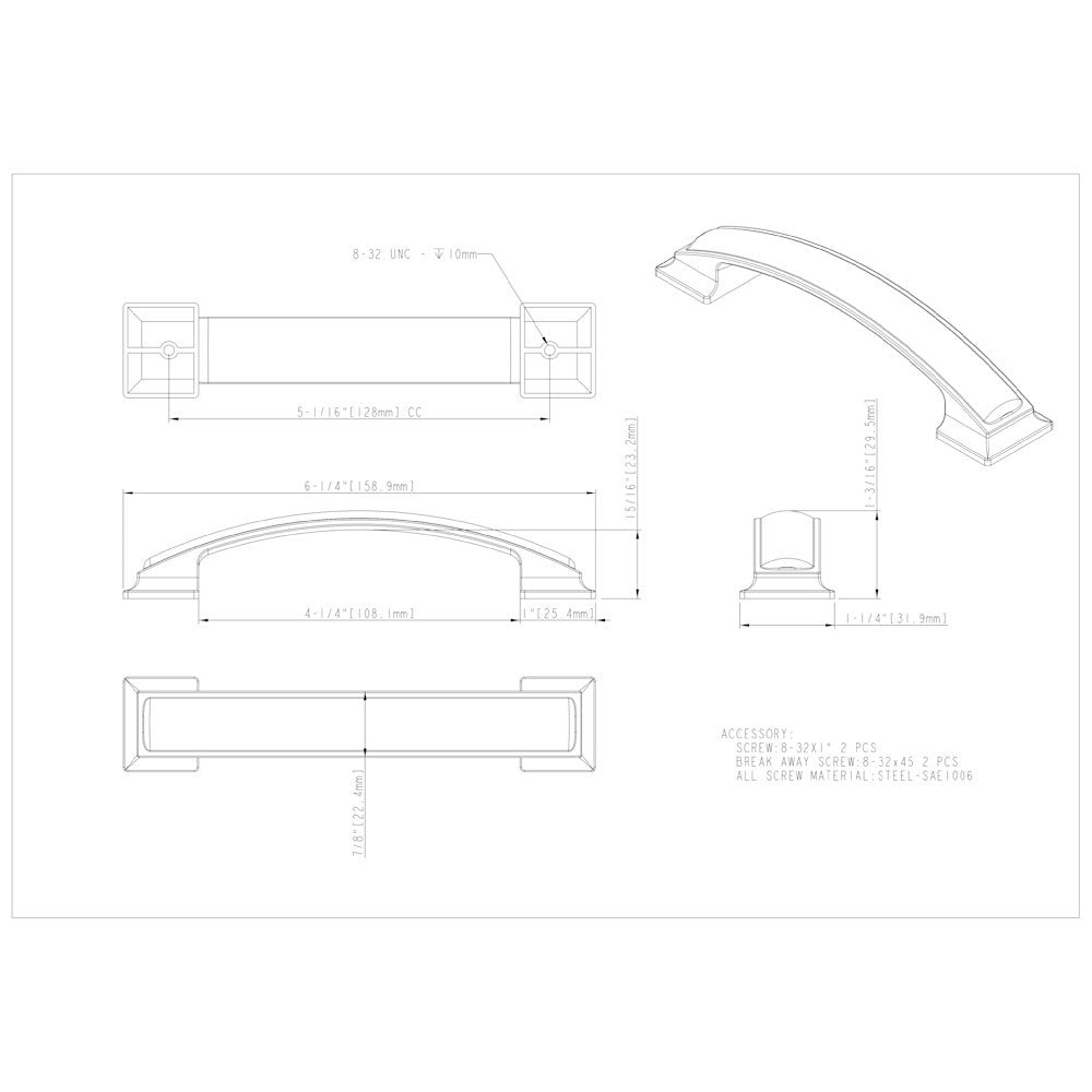 Hardware Resources 96 mm Center-to-Center Satin Nickel Square Annadale Cabinet Pull
