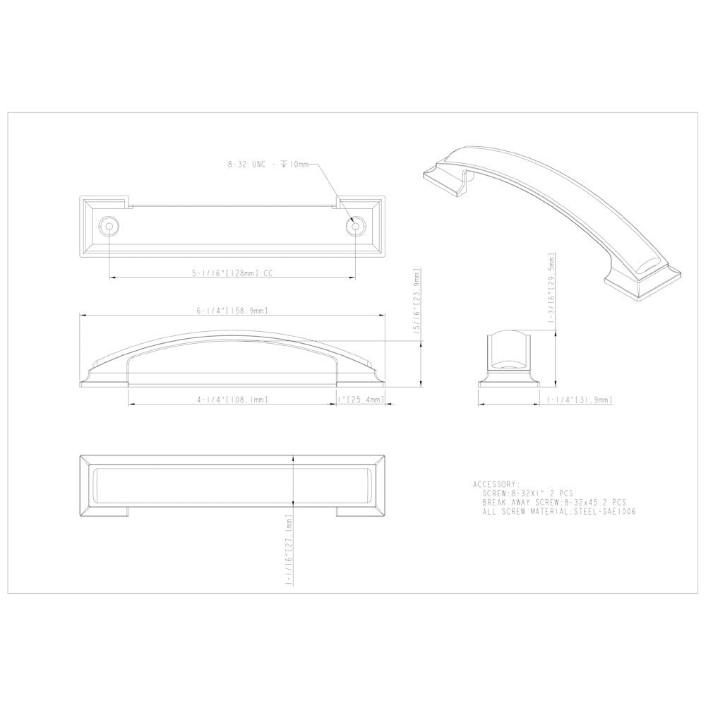 Hardware Resources 96 mm Center-to-Center Satin Nickel Square Annadale Cabinet Cup Pull