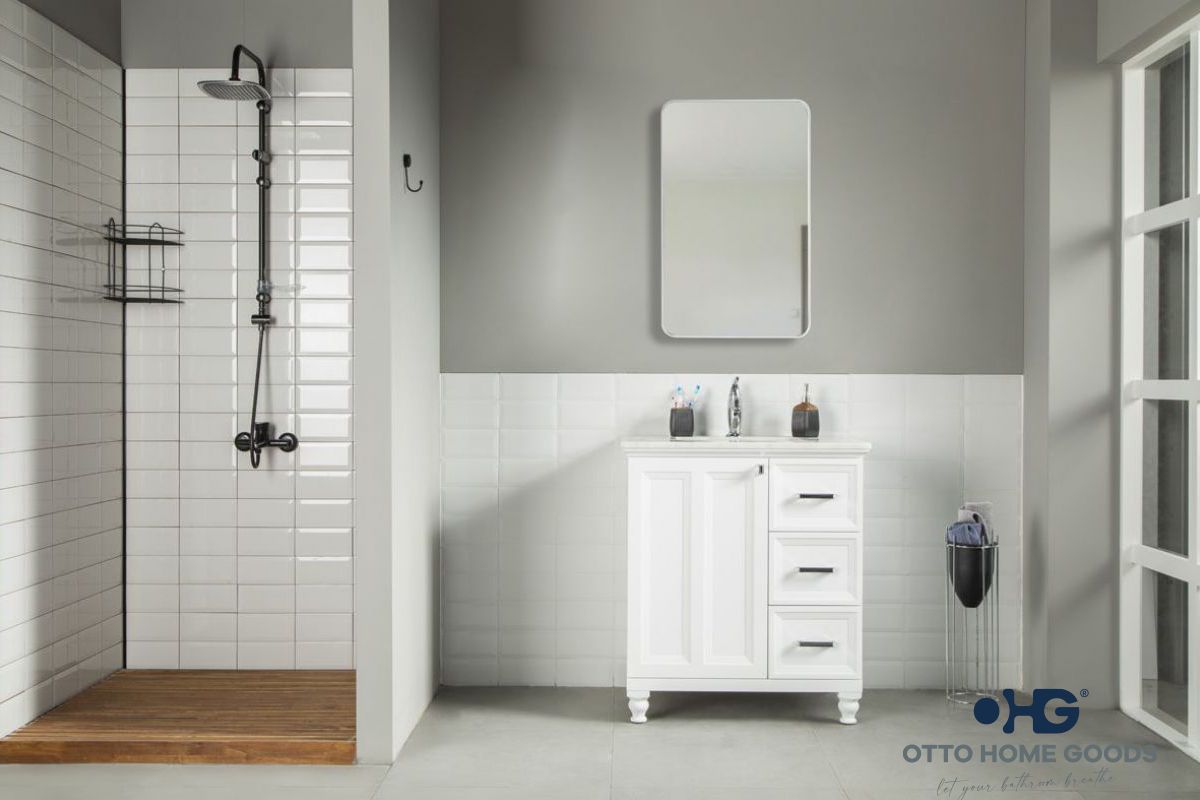 Isabel 30" White Bathroom Cabinet