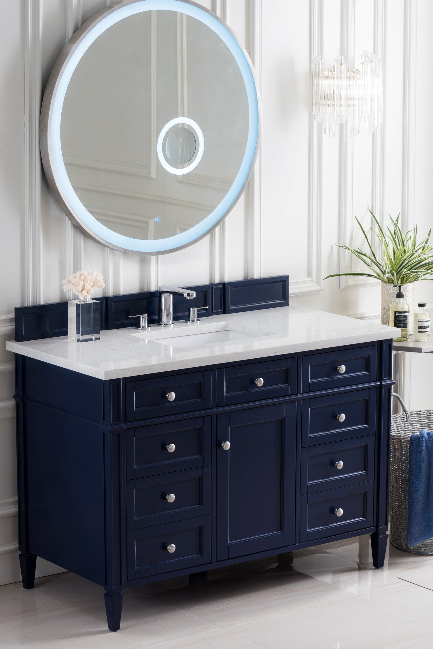 James Martin Brittany 48" Single Vanity in Victory Bleu with 3cm Countertop