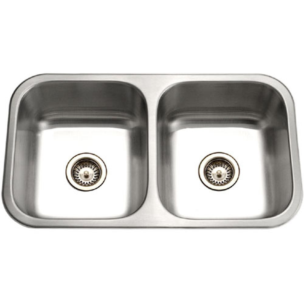 Houzer Elite 31 inch Stainless Steel Undermount 50/50 Double Bowl Kitchen Sink - ED-3108