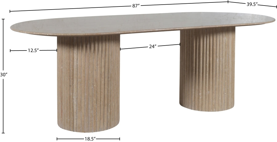 Messina 87" Travertine Dining Table