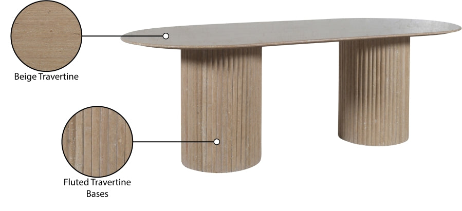 Messina 87" Travertine Dining Table
