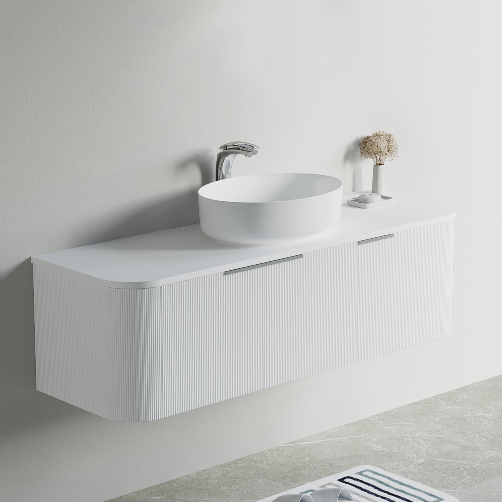 Sintered Stone Rounded Vessel Sink Top-000 6018 01CRS