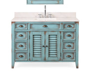 Chans Furniture CF-28885BU 46 Inch Abbeville Farmhouse Style Distressed Blue Bathroom Vanity