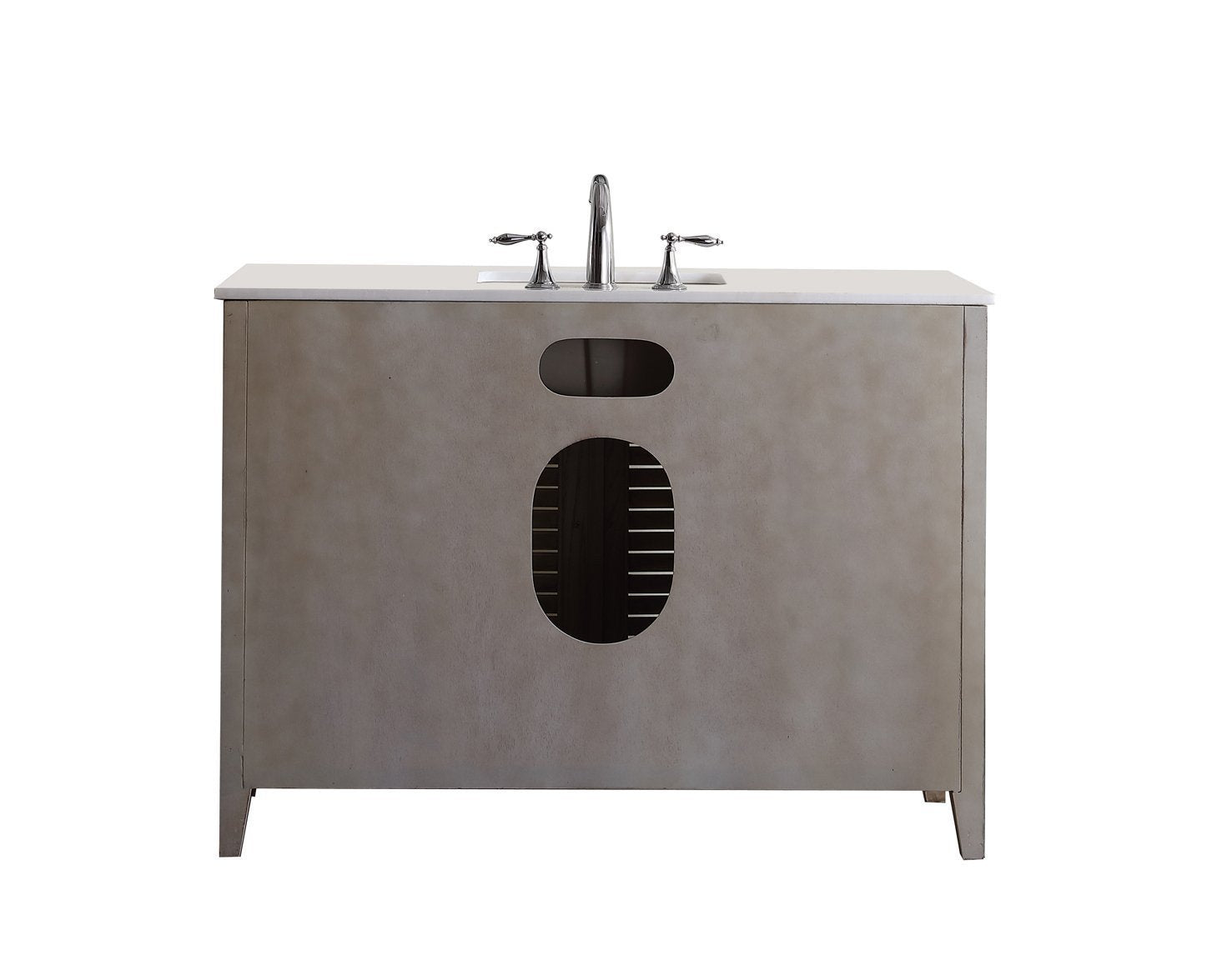 Chans Furniture CF-28325 46 Inch Distress Beige Cottage Style Abbeville Bathroom Sink Vanity