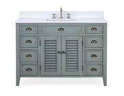 Chans Furniture CF-4485CK 46 Inch Gray Zapate With Plantation Style Single Sink Bathroom Vanity