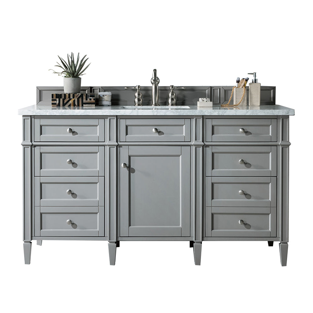 James Martin Brittany 60" Single Vanity in Urban Gray with 3cm Countertop