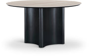 Corvina 46.5" Travertine Sintered Stone Top And Oak Veneer Base Dining Table