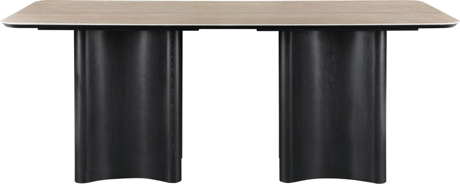 Corvina 78" Travertine Sintered Stone Top And Oak Veneer Base Dining Table
