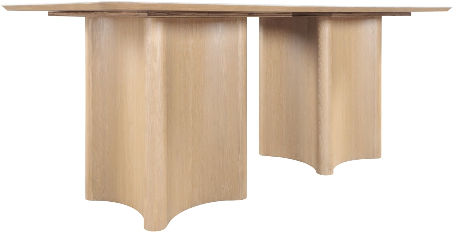 Corvina 78" Travertine Sintered Stone Top And Oak Veneer Base Dining Table