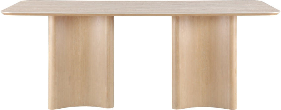 Corvina 78" Travertine Sintered Stone Top And Oak Veneer Base Dining Table