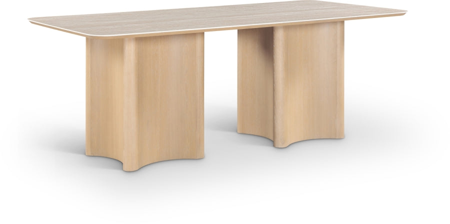 Corvina 78" Travertine Sintered Stone Top And Oak Veneer Base Dining Table