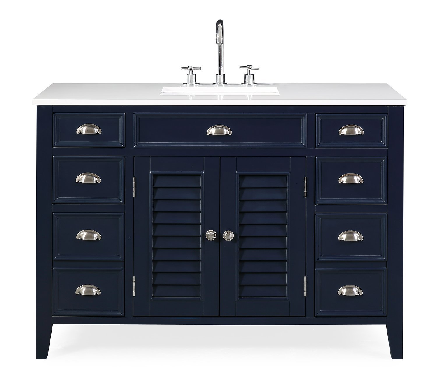 Chans Furniture CF-4485NB 46" Benton Collection Navy Blue Zapate Bathroom Sink Vanity