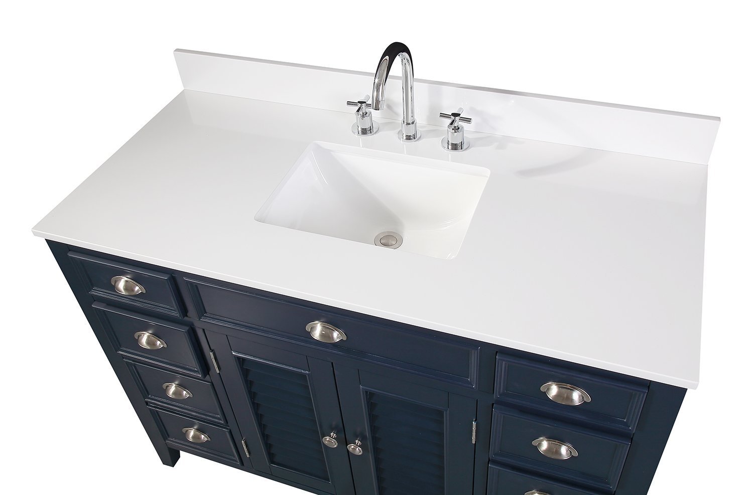 Chans Furniture CF-4485NB 46" Benton Collection Navy Blue Zapate Bathroom Sink Vanity