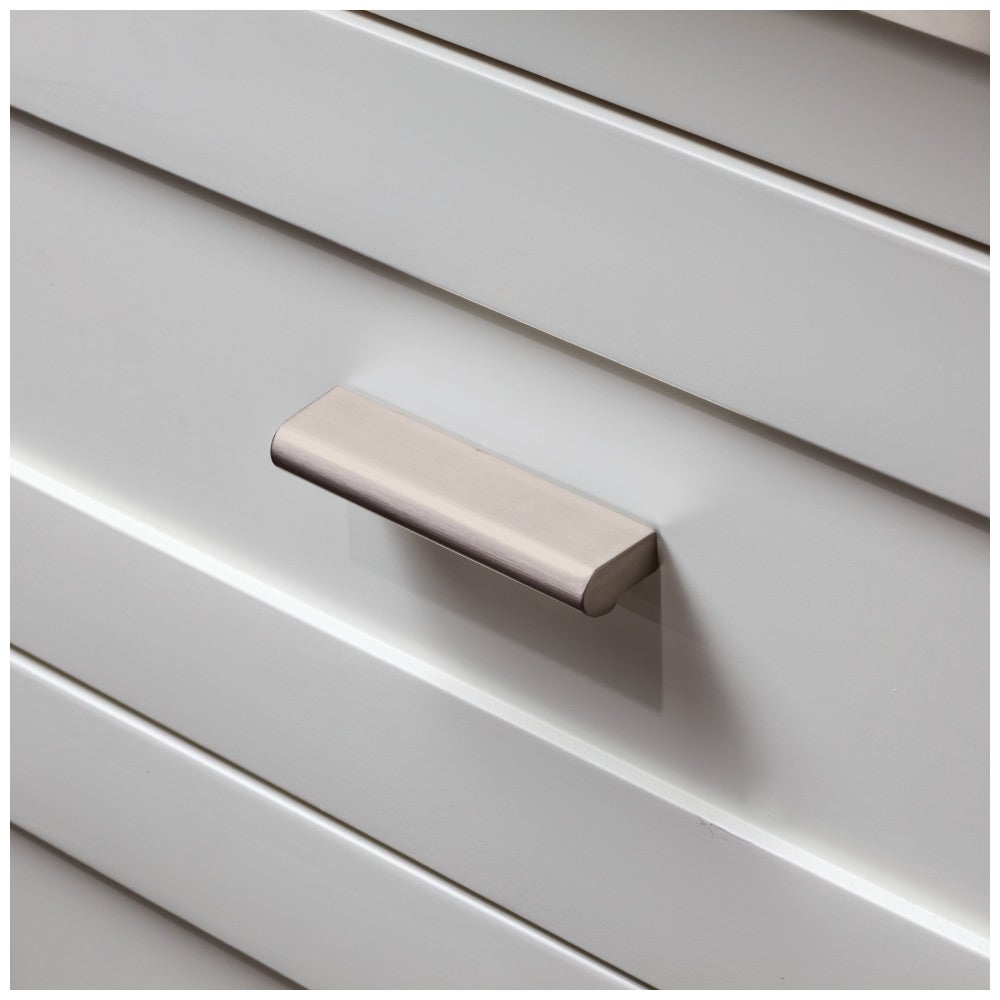 Hardware Resources 3" Center-to-Center Satin Nickel Capri Cabinet Tab Pull