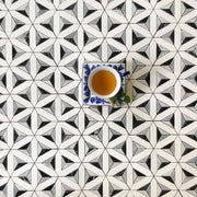 Delta Waterjet Mosaic with Dolomite, Ocean Grey, & Nero