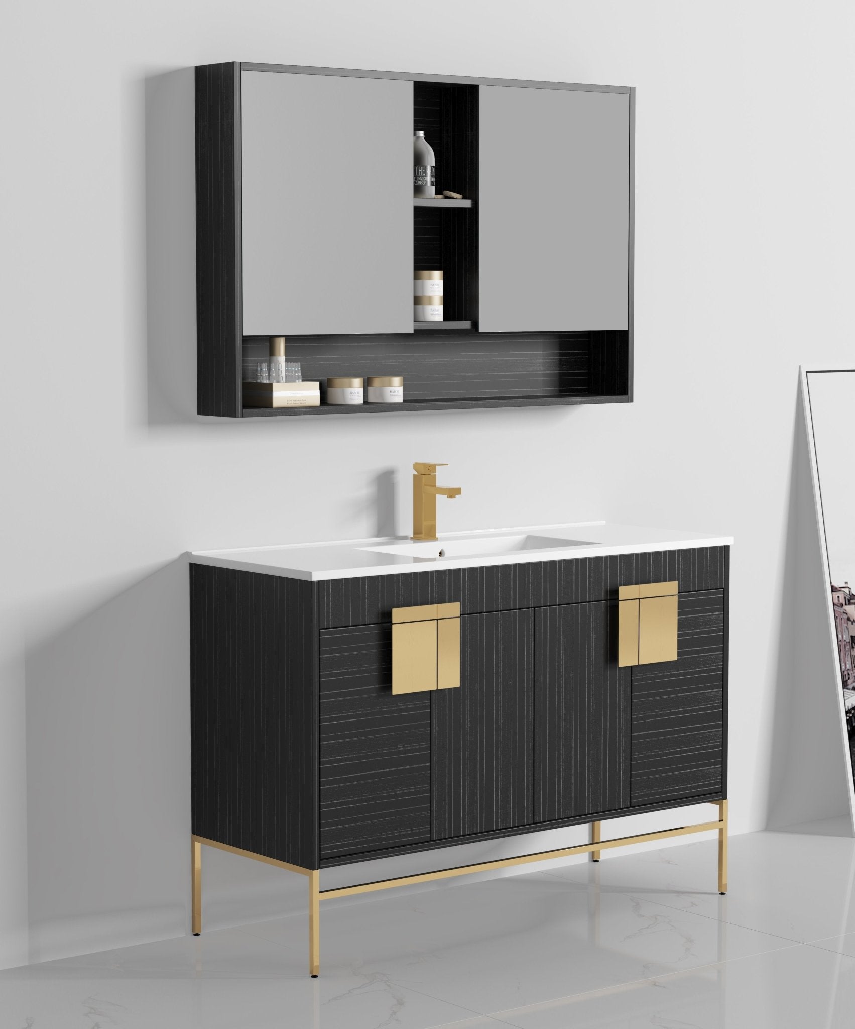 Chans Furniture CL-102DG-50SK 48"  Kuro Minimalistic Dawn Gray Single Sink Bathroom Vanity