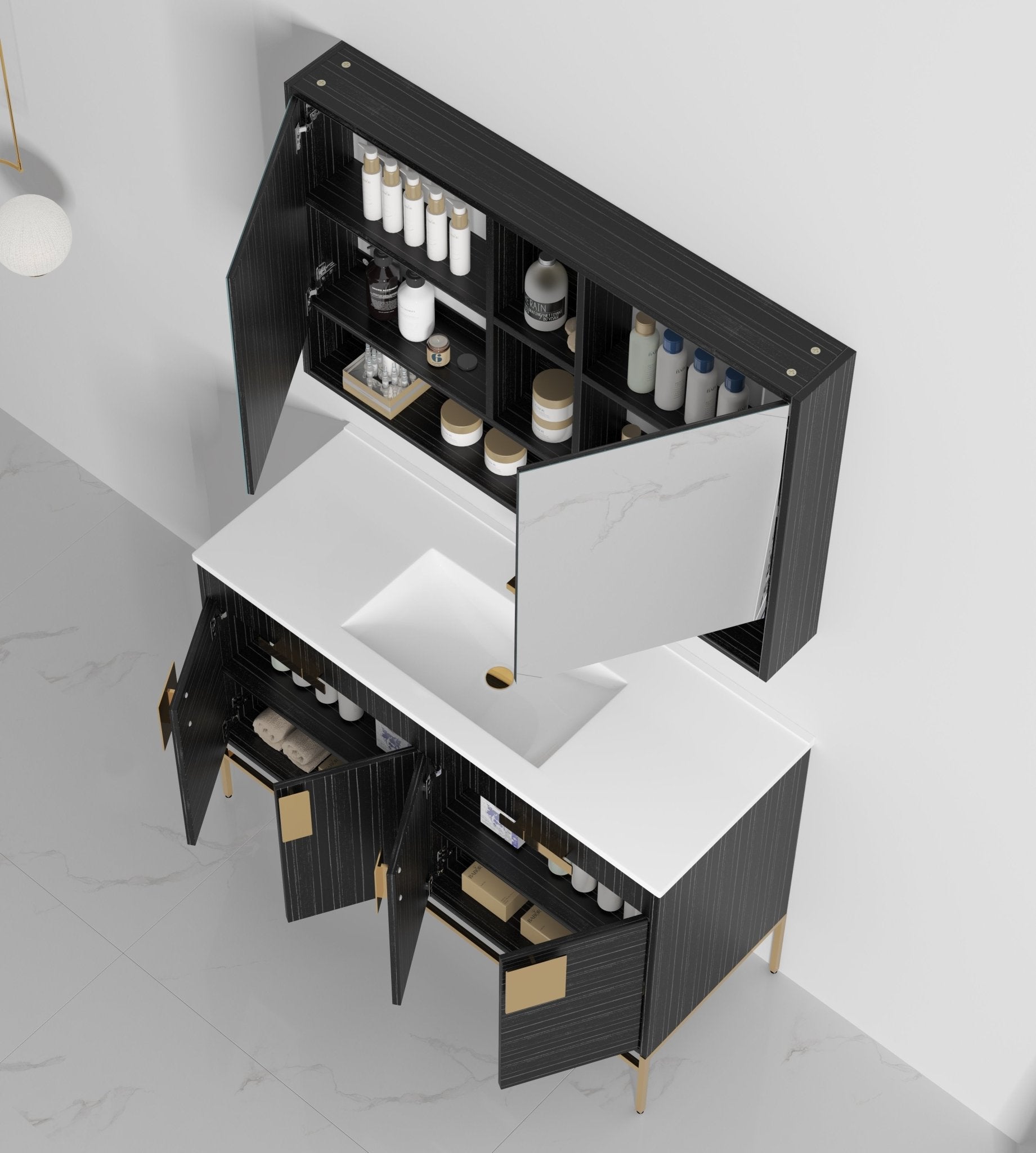 Chans Furniture CL-102DG-50SK 48"  Kuro Minimalistic Dawn Gray Single Sink Bathroom Vanity