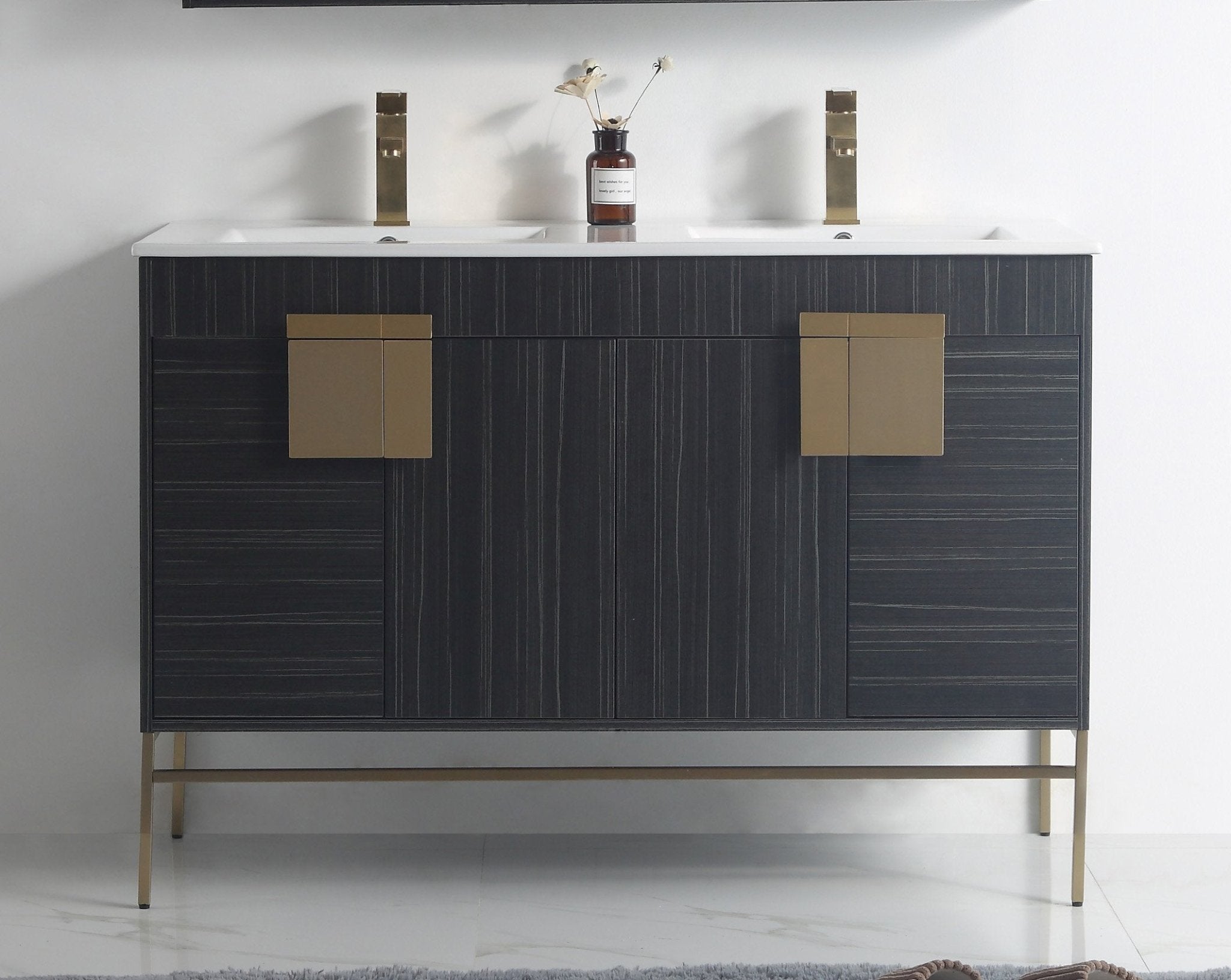 Chans Furniture CL-102DG-47QD 48" Tennant Brand Kuro Minimalistic Dawn Gray Double Bathroom Vanity
