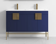 Chans Furniture CL-108NB-47QD 48" Tennant Brand Kuro Minimalistic Navy Blue Double Bathroom Vanity