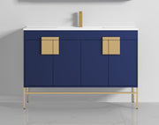 Chans Furniture CL-108NB-50SK 48" Tennant Brand Kuro Minimalistic Navy Blue Single Sink Bathroom Vanity