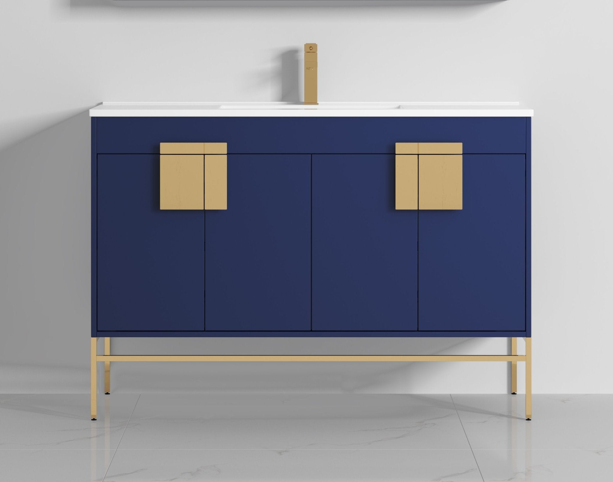 Chans Furniture CL-108NB-50SK 48" Tennant Brand Kuro Minimalistic Navy Blue Single Sink Bathroom Vanity