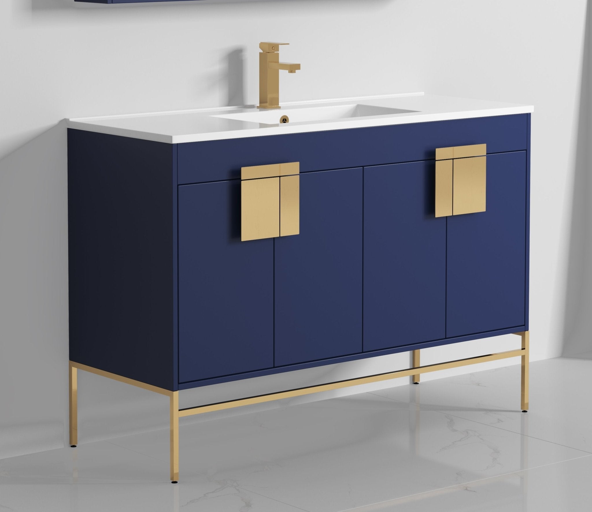 Chans Furniture CL-108NB-50SK 48" Tennant Brand Kuro Minimalistic Navy Blue Single Sink Bathroom Vanity