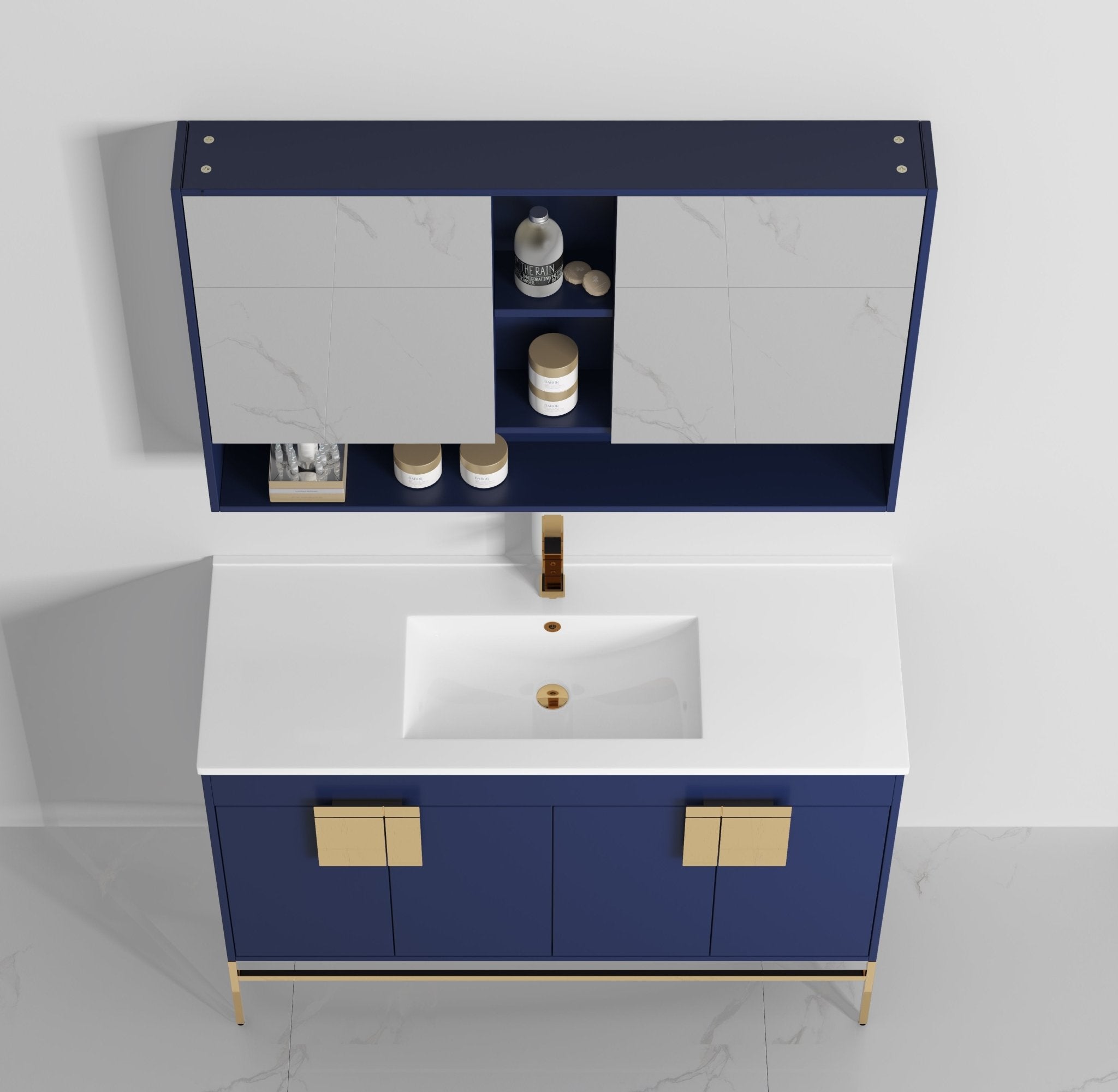 Chans Furniture CL-108NB-50SK 48" Tennant Brand Kuro Minimalistic Navy Blue Single Sink Bathroom Vanity