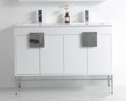 Chans Furniture CL-101WH-47QD 48" Tennant Brand Kuro Minimalistic White Double Bathroom Vanity