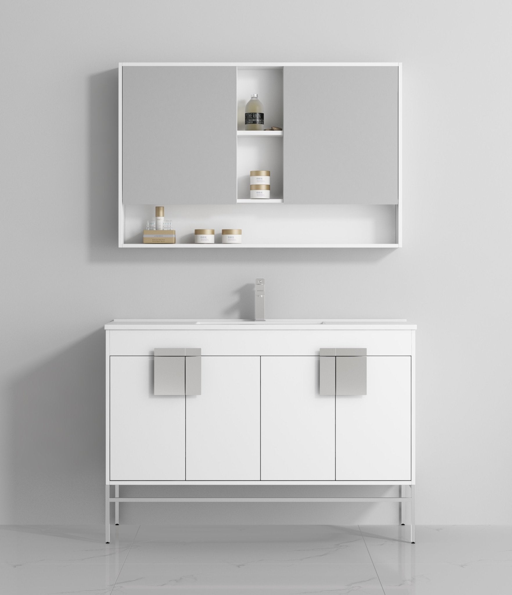Chans Furniture CL-101WH-50SK 48" Tennant Brand Kuro Minimalistic White Single Sink Bathroom Vanity